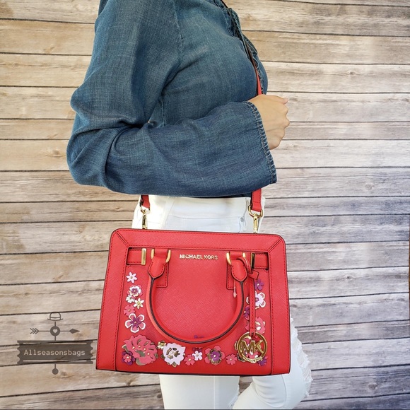 NWT Michael Kors Dillon Satchel Dark Sangria Bag - Picture 3 of 8